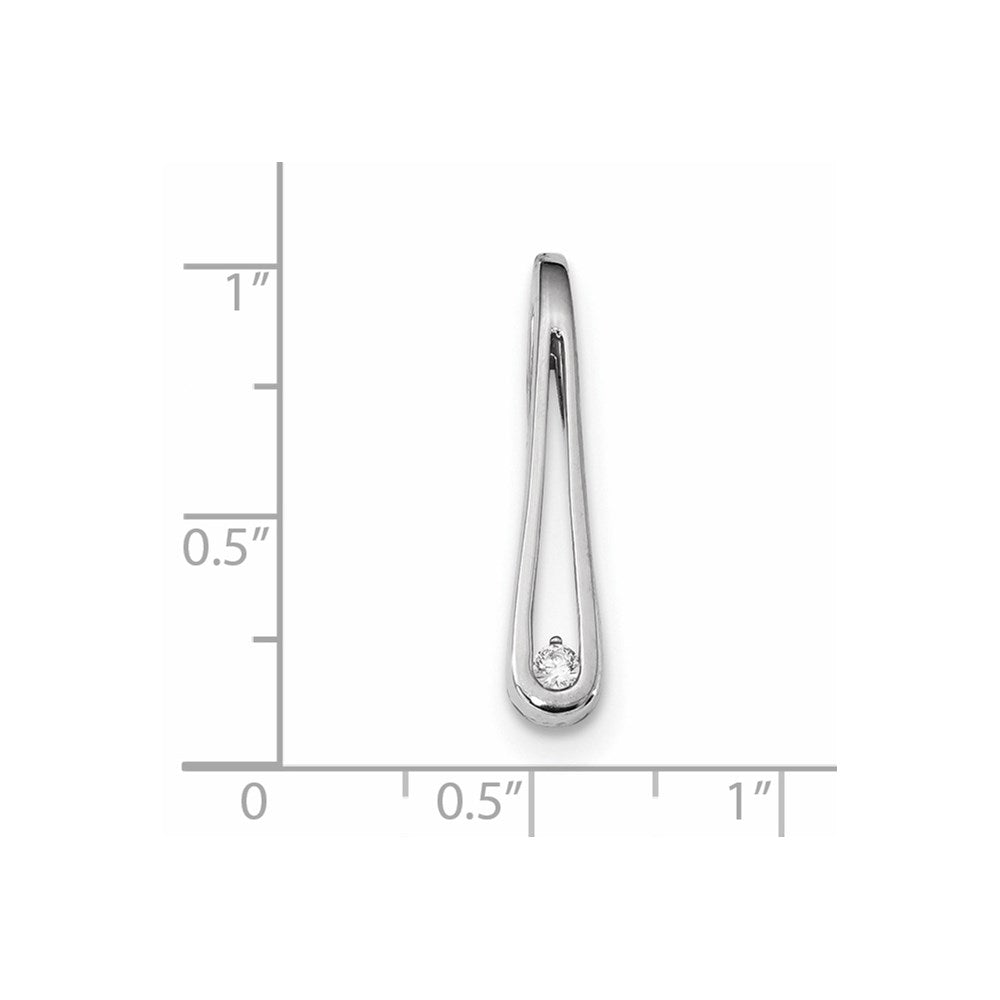 14K Weißgold-Gleitanhänger mit echtem Diamant