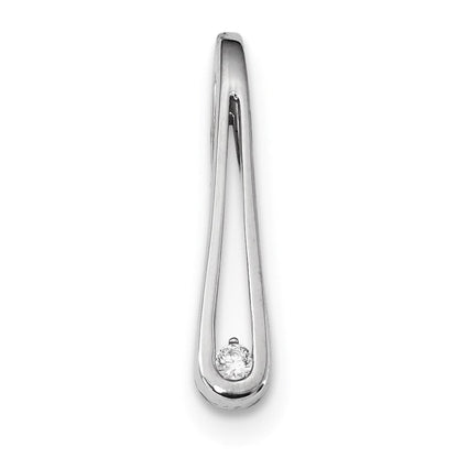 14K Weißgold-Gleitanhänger mit echtem Diamant