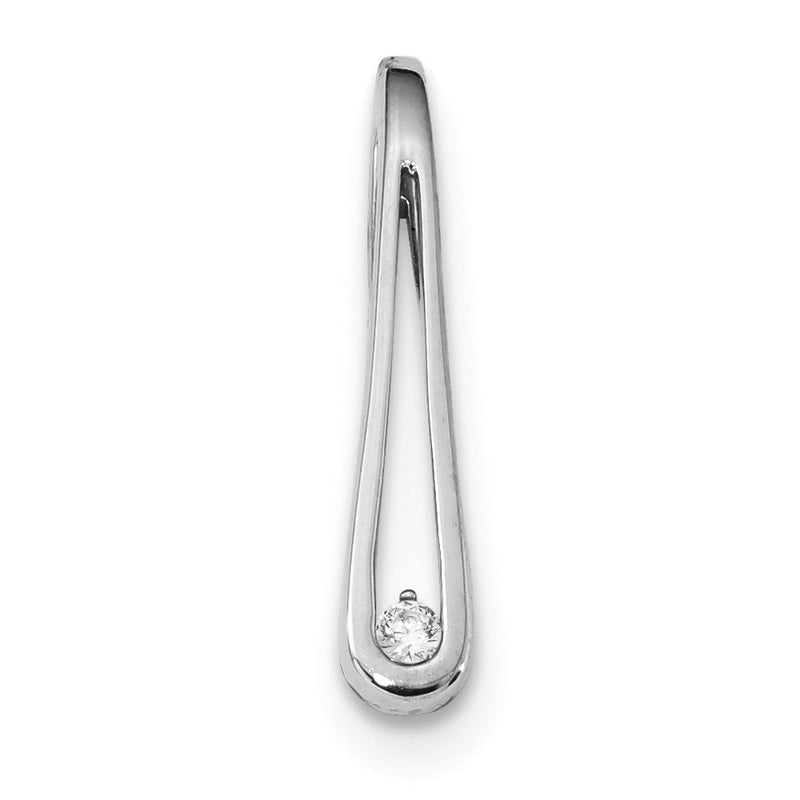 14K Weißgold-Gleitanhänger mit echtem Diamant