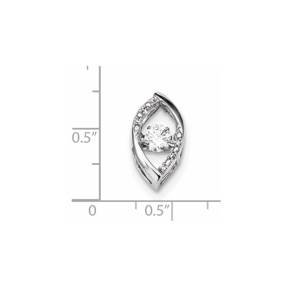 14K Weißgold Anhänger mit strahlendem echtem Diamant