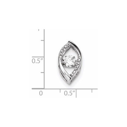 14K Weißgold Anhänger mit strahlendem echtem Diamant