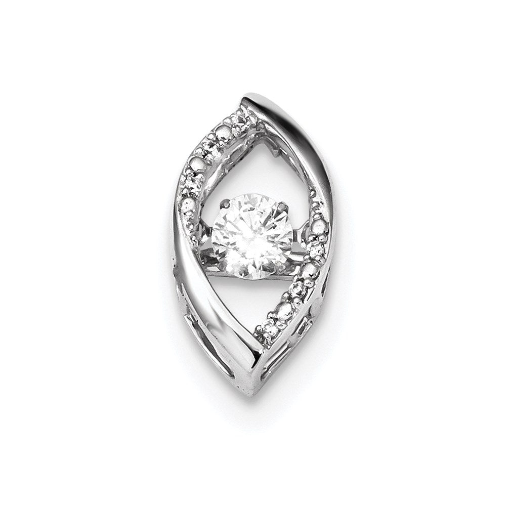 14K Weißgold Anhänger mit strahlendem echtem Diamant