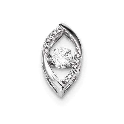 14K Weißgold Anhänger mit strahlendem echtem Diamant
