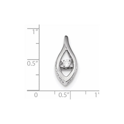 14K Weißgold Gleitanhänger mit funkelnden echten Diamanten