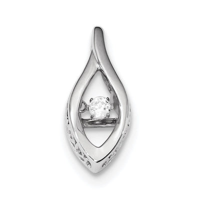 14K Weißgold Gleitanhänger mit funkelnden echten Diamanten