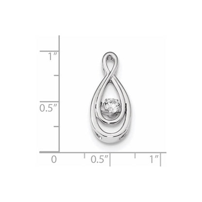 14K Weißgold Strahlender Echter Diamant-Gleitanhänger