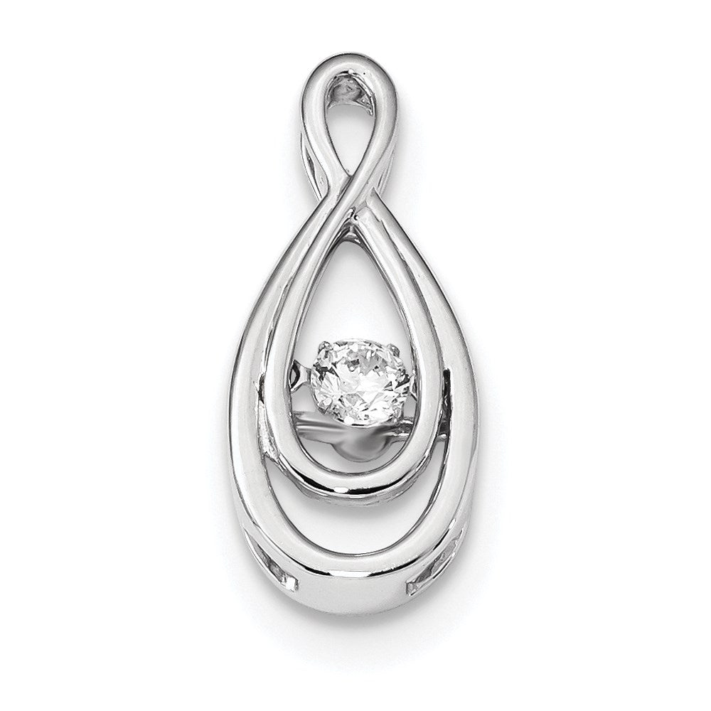 14K Weißgold Strahlender Echter Diamant-Gleitanhänger