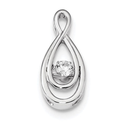 14K Weißgold Strahlender Echter Diamant-Gleitanhänger