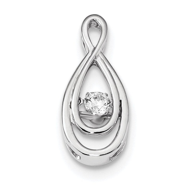 14K Weißgold Strahlender Echter Diamant-Gleitanhänger
