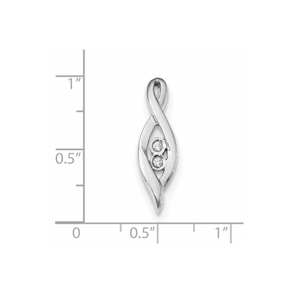 14K Weißgold Anhänger mit echtem Diamant