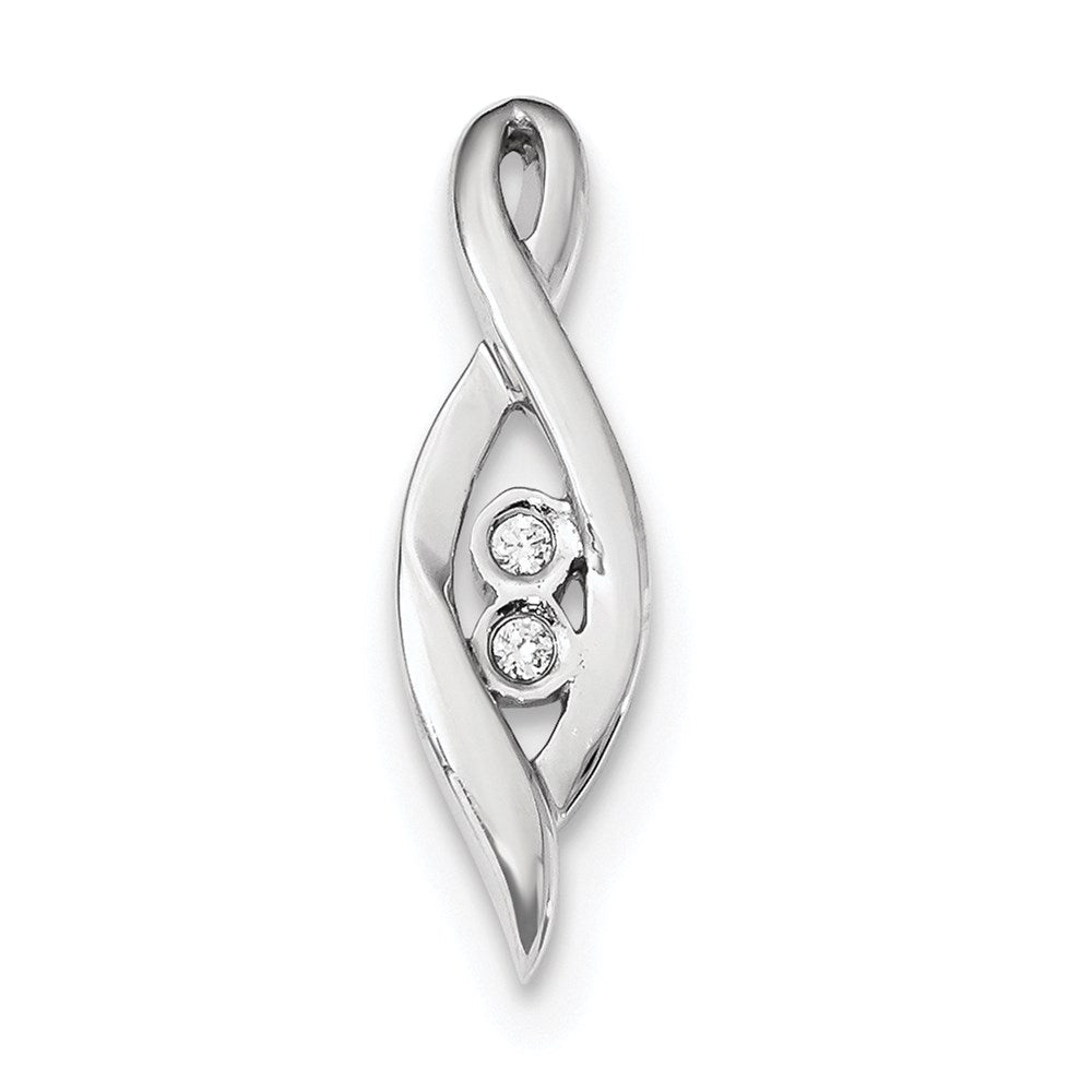 14K Weißgold Anhänger mit echtem Diamant