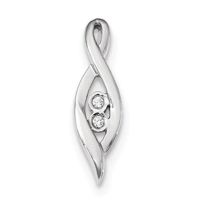 14K Weißgold Anhänger mit echtem Diamant