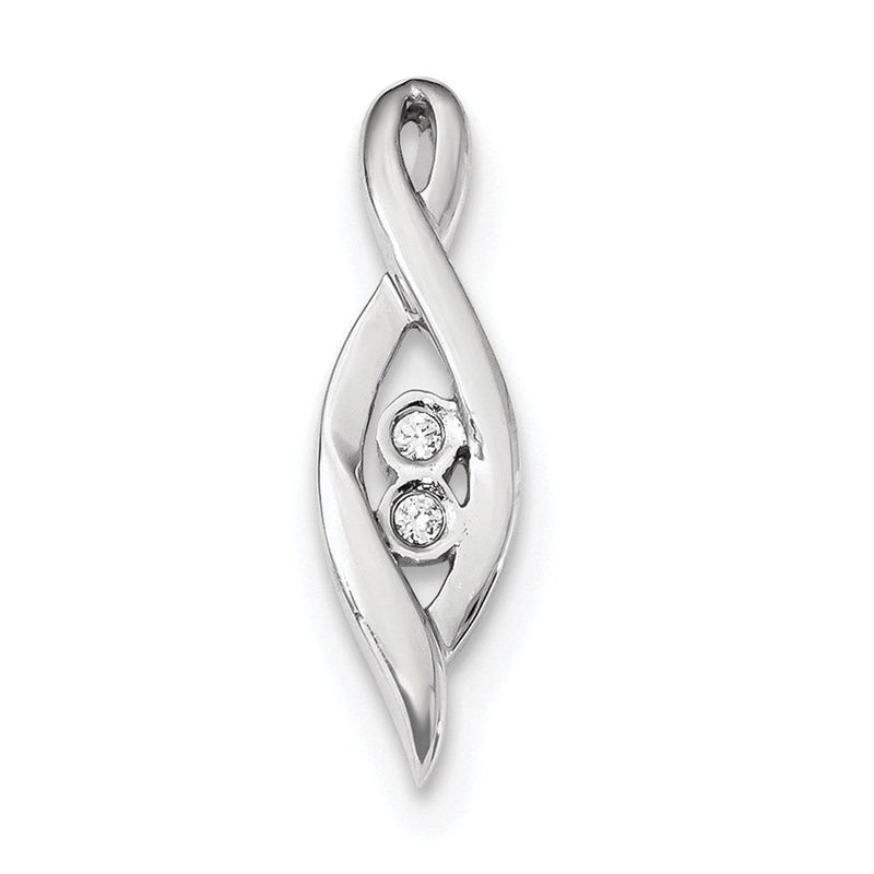 14K Weißgold Anhänger mit echtem Diamant