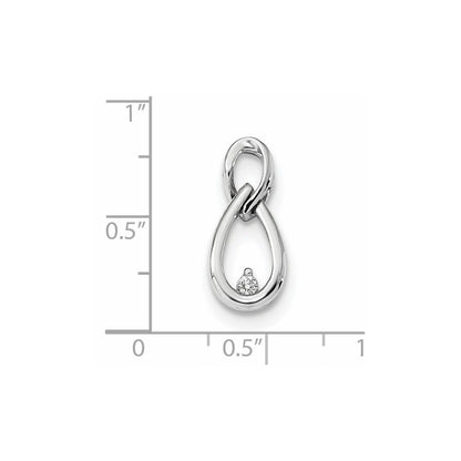 14K Weißgold Gleitanhänger mit echtem Diamant