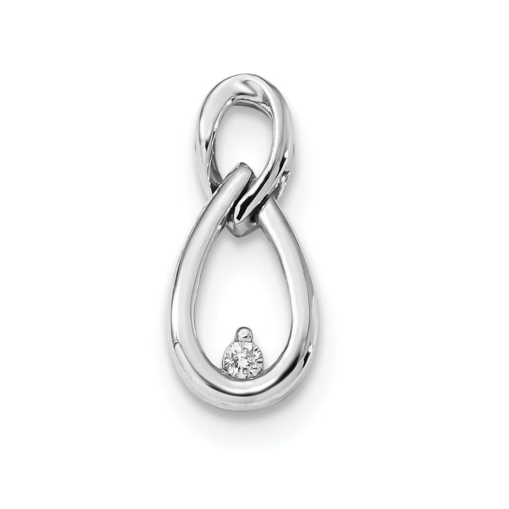 14K Weißgold Gleitanhänger mit echtem Diamant