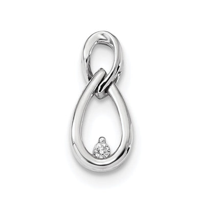 14K Weißgold Gleitanhänger mit echtem Diamant