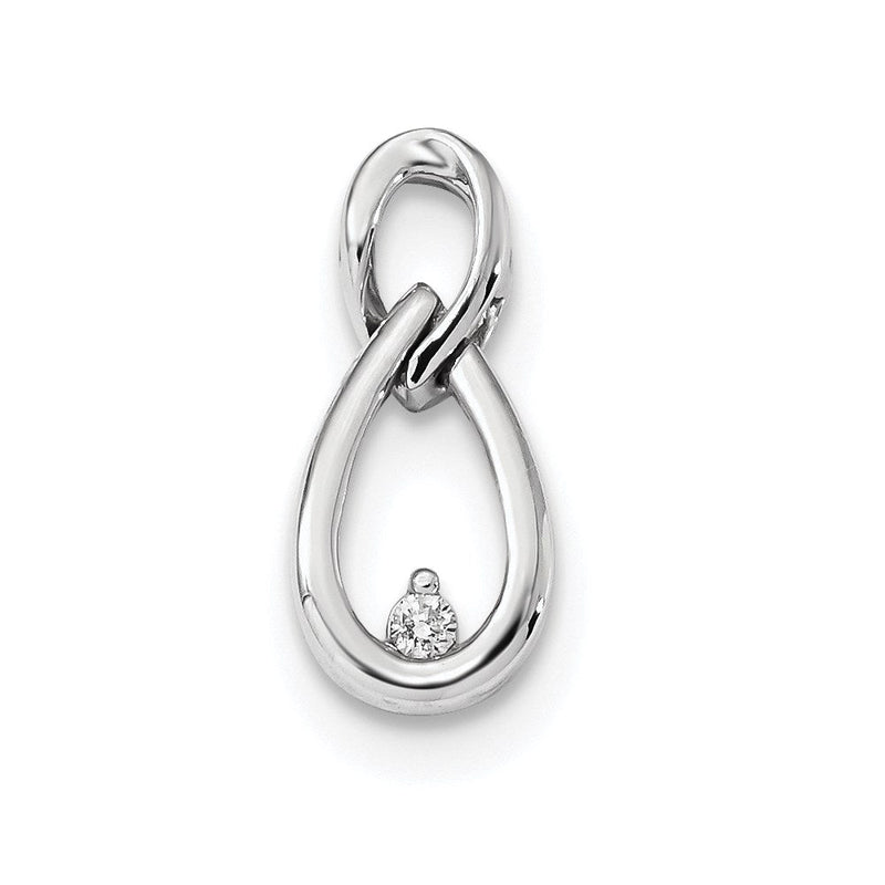 14K Weißgold Gleitanhänger mit echtem Diamant