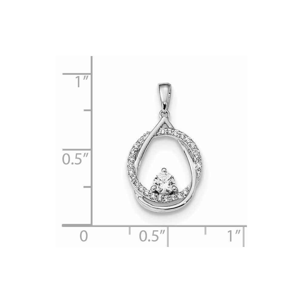 14K Weißgold Anhänger mit echten Diamanten