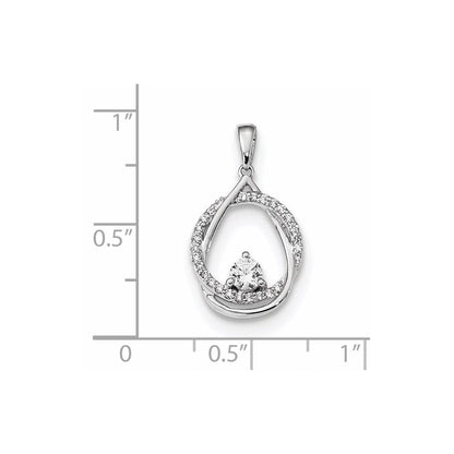 14K Weißgold Anhänger mit echten Diamanten
