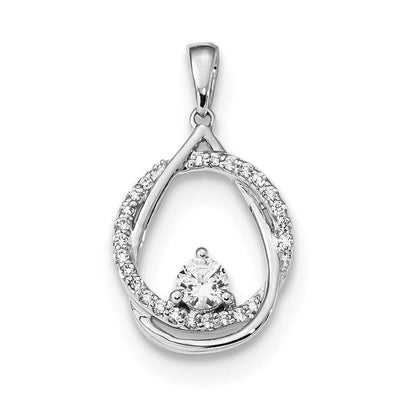 14K Weißgold Anhänger mit echten Diamanten