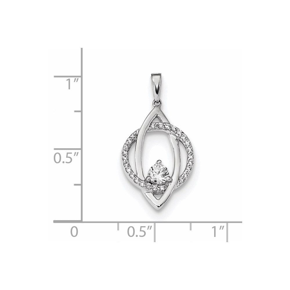 14K Weißgold Anhänger mit echten Diamanten