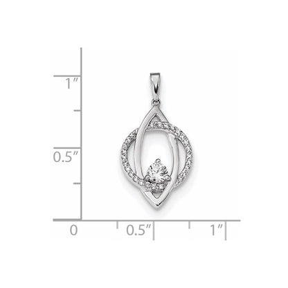 14K Weißgold Anhänger mit echten Diamanten