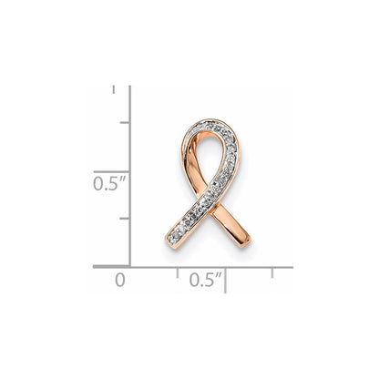 14K Roségold Gleitanhänger mit echten Diamanten