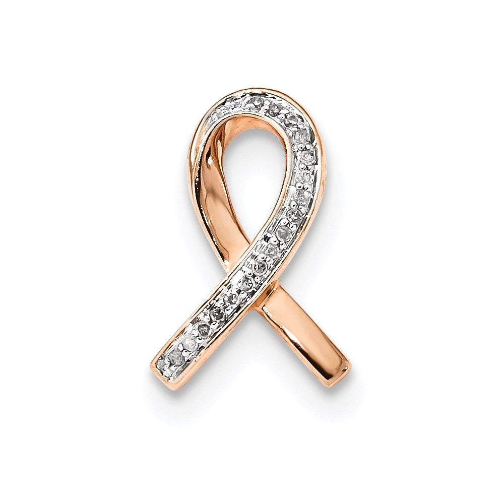 14K Roségold Gleitanhänger mit echten Diamanten