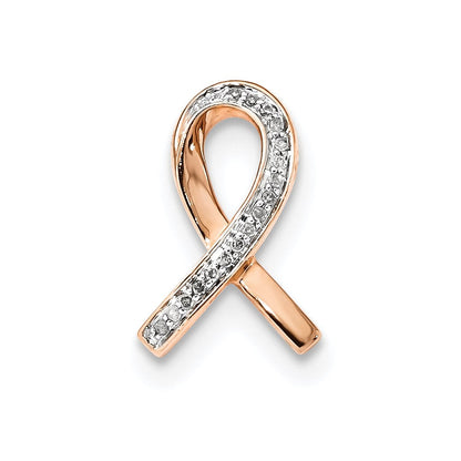 14K Roségold Gleitanhänger mit echten Diamanten