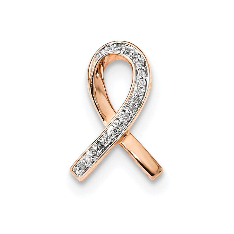 14K Roségold Gleitanhänger mit echten Diamanten