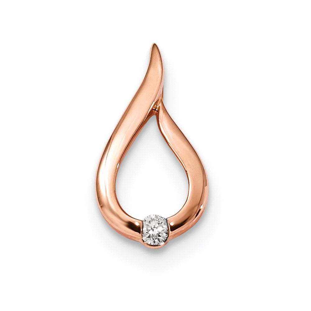 14K Roségold Gleitanhänger mit echten Diamanten