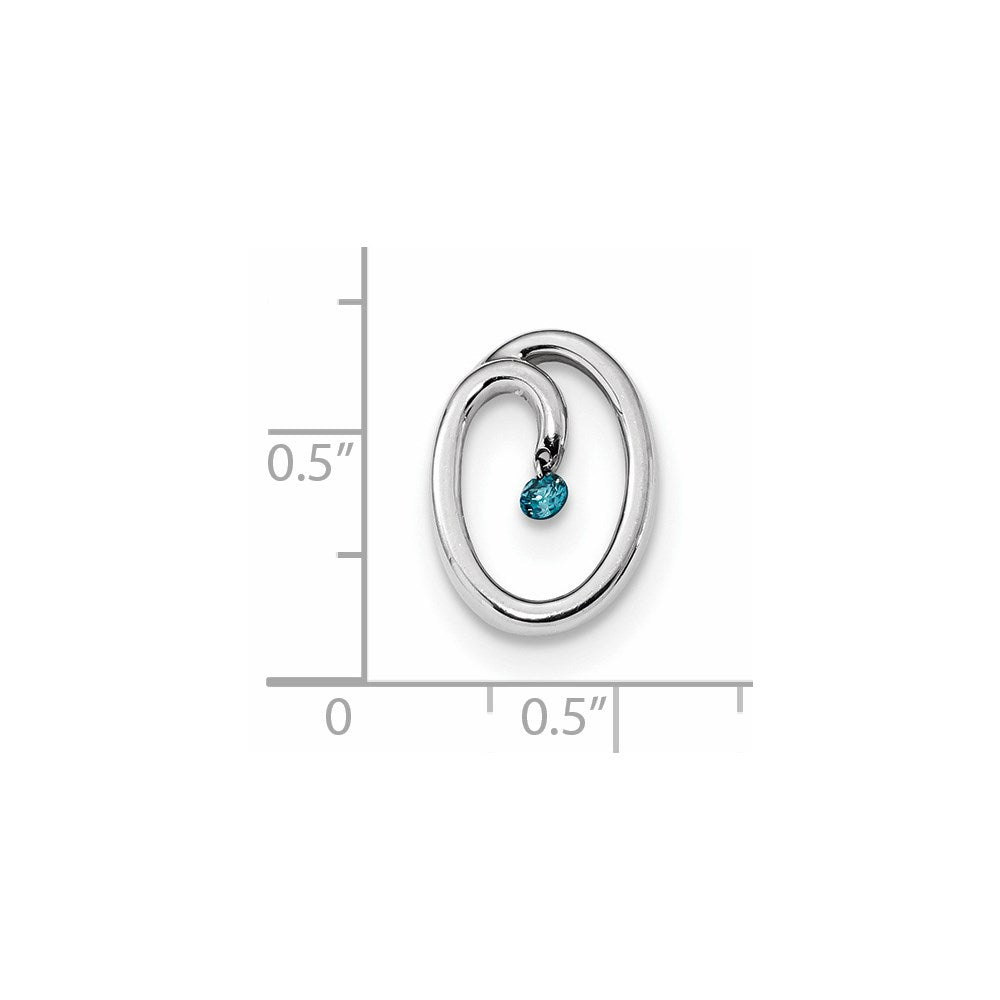 14K Weißgold Blau-Diamant-Gleitanhänger