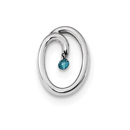 14K Weißgold Blau-Diamant-Gleitanhänger