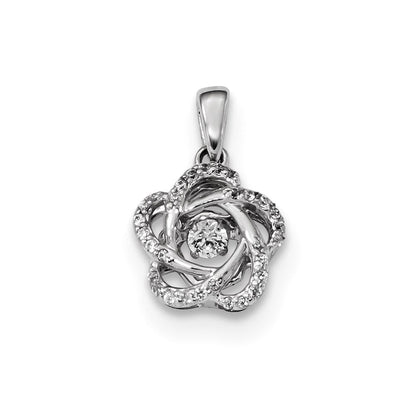 14K Weißgold Anhänger mit brillanten echten Diamanten