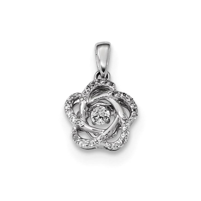 14K Weißgold Anhänger mit brillanten echten Diamanten