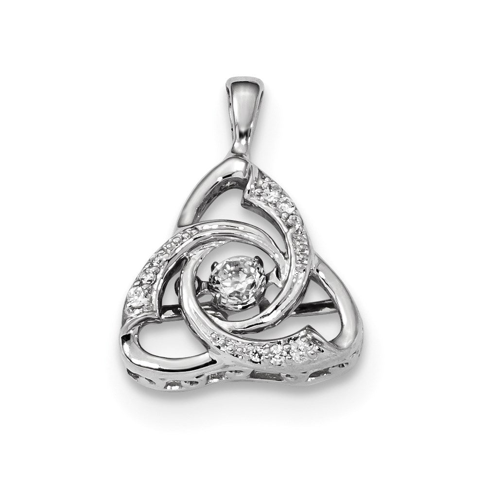 14K Weißgold Anhänger mit strahlendem echten Diamanten