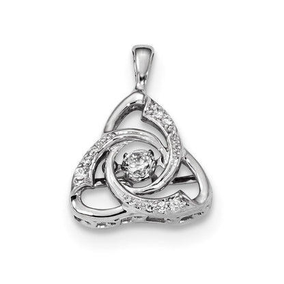 14K Weißgold Anhänger mit strahlendem echten Diamanten