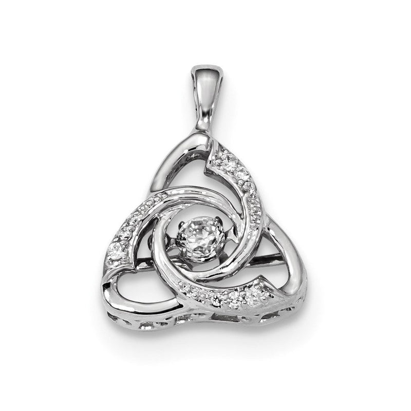 14K Weißgold Anhänger mit strahlendem echten Diamanten