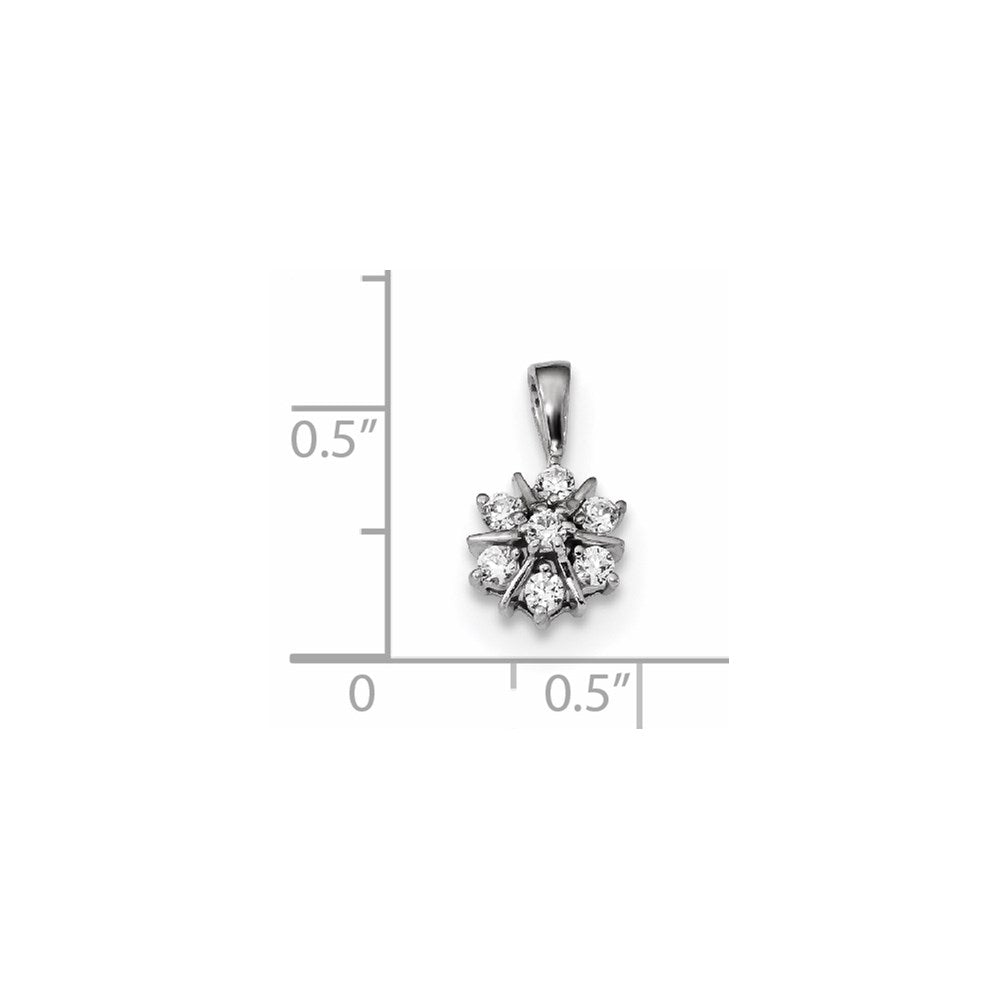 14K Weißgold Echter Diamant-Anhänger