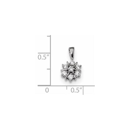 14K Weißgold Echter Diamant-Anhänger