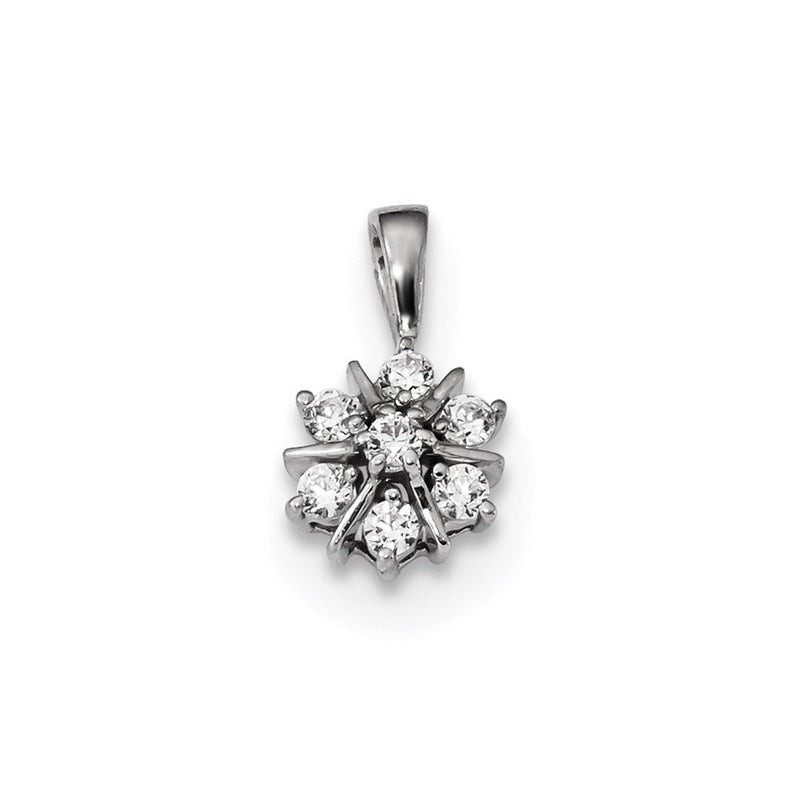 14K Weißgold Echter Diamant-Anhänger