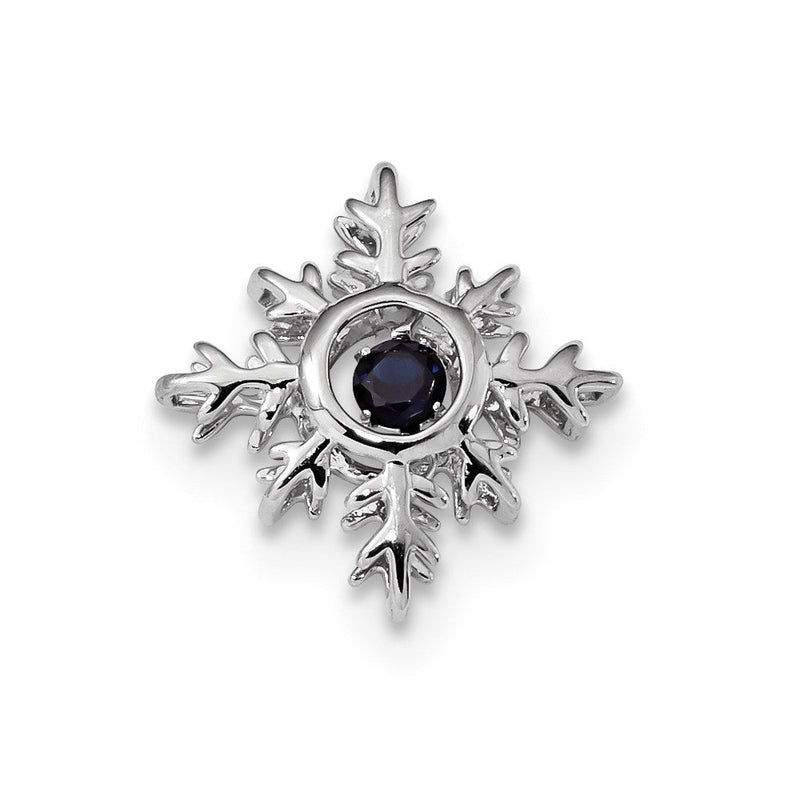 14K Weißgold Anhänger mit leuchtendem Saphir