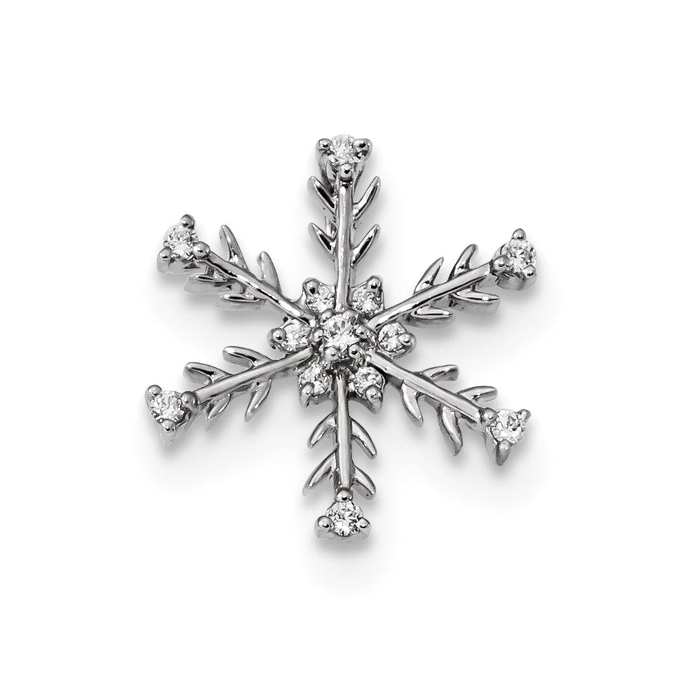 14K Weißgold Anhänger mit echtem Diamant