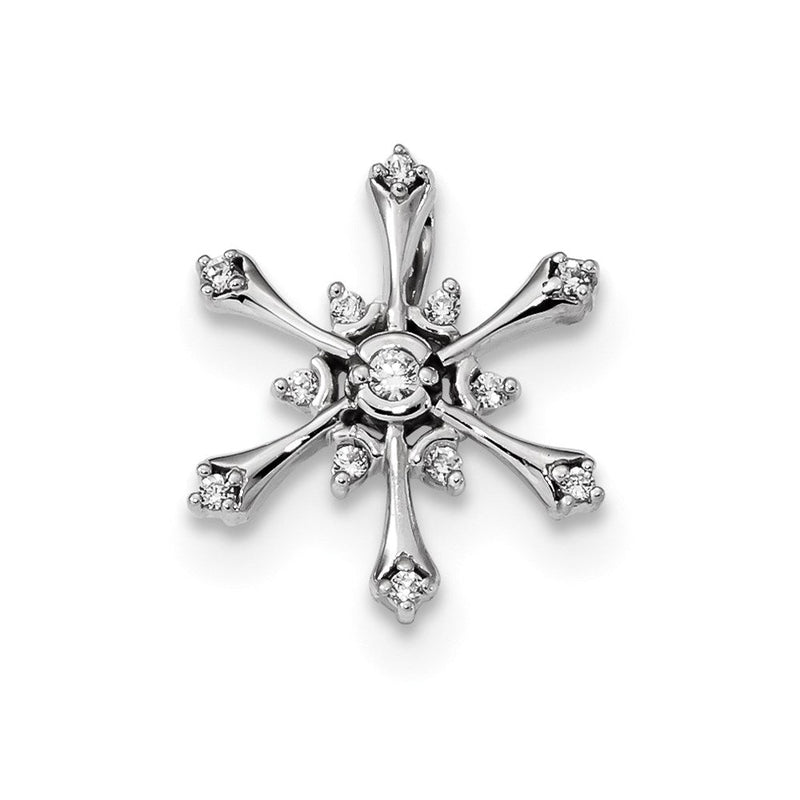 14K Weißgold Anhänger mit echtem Diamant