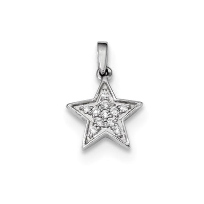 14K Weißgold Echtdiamant-Anhänger