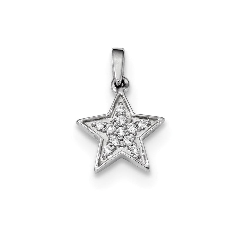 14K Weißgold Echtdiamant-Anhänger
