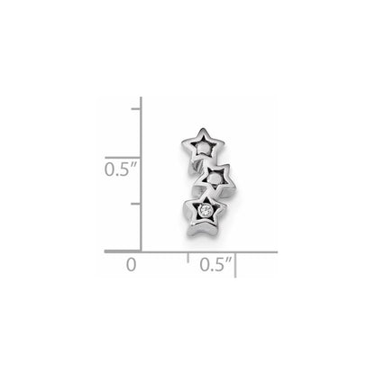 14K Weißgold Anhänger mit echten Diamanten