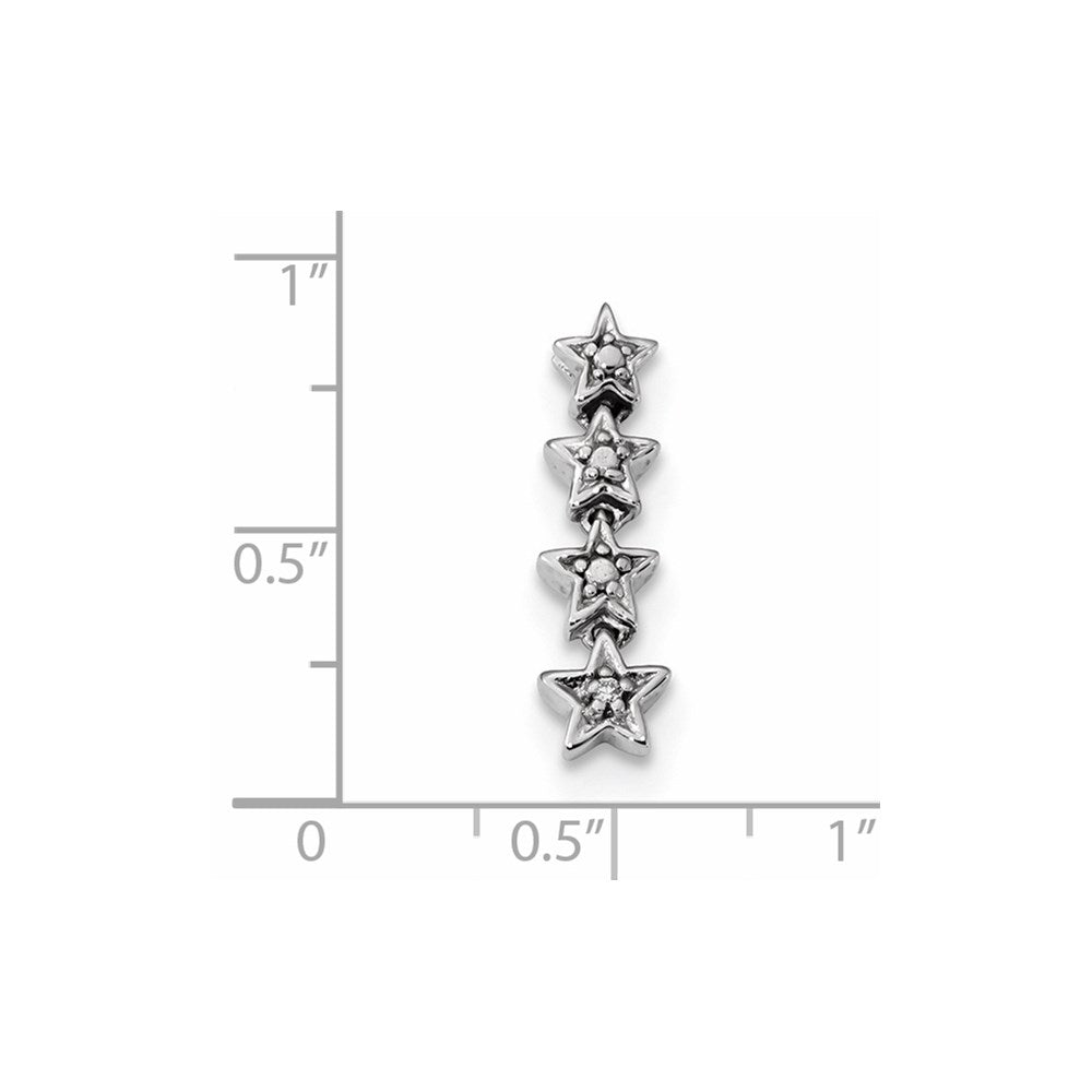 14K Weißgold Anhänger mit echtem Diamant