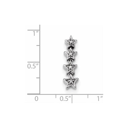 14K Weißgold Anhänger mit echtem Diamant