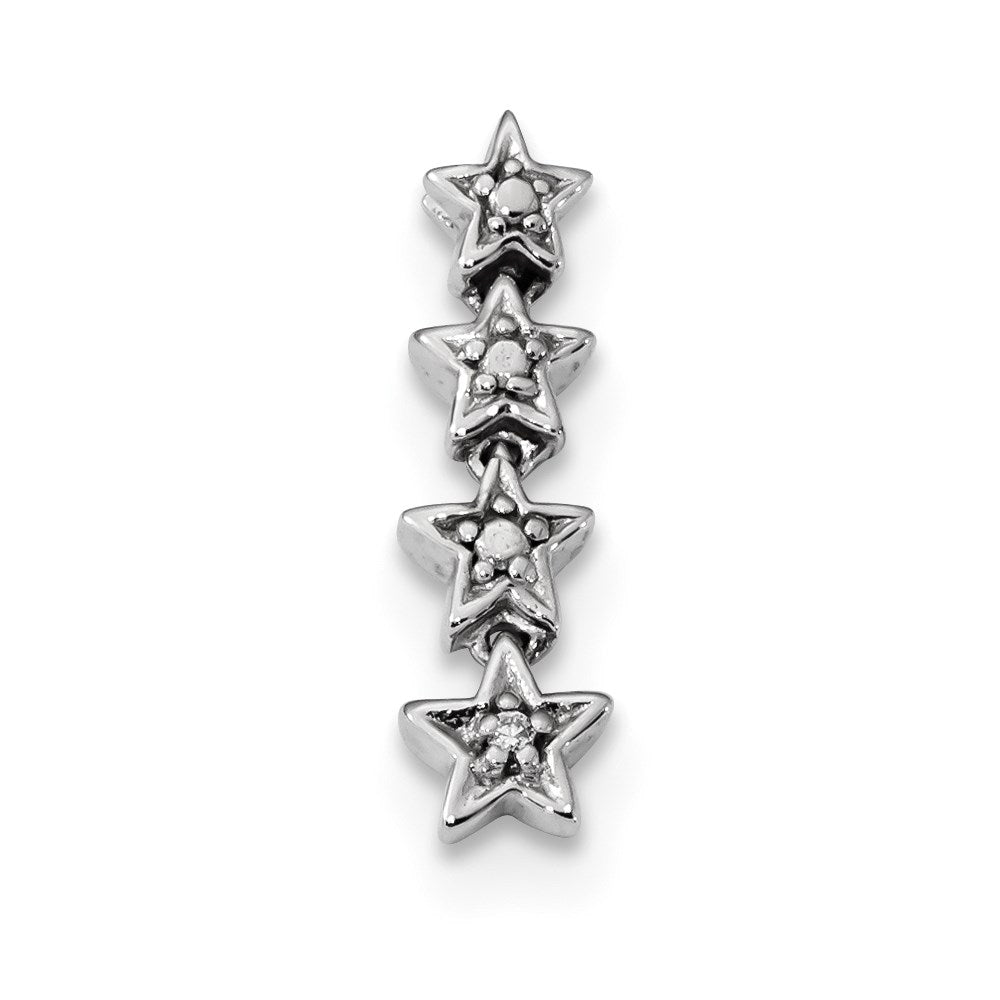 14K Weißgold Anhänger mit echtem Diamant